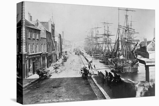 The Quays, Drogheda, with Waterside Idlers Content to Watch the Photographer at Work, C.1885-Robert French-Stretched Canvas