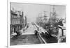 The Quays, Drogheda, with Waterside Idlers Content to Watch the Photographer at Work, C.1885-Robert French-Framed Giclee Print