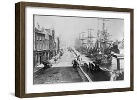 The Quays, Drogheda, with Waterside Idlers Content to Watch the Photographer at Work, C.1885-Robert French-Framed Premium Giclee Print