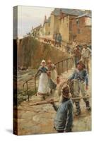 The Quayside, Newlyn-Walter Langley-Stretched Canvas