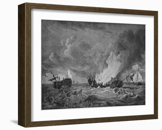 'The 'Quebec' and the 'Surveillante'', c1780-Richard Paton-Framed Giclee Print