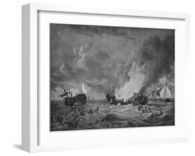 'The 'Quebec' and the 'Surveillante'', c1780-Richard Paton-Framed Giclee Print