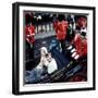 The Queen and Prince of Wales Drive Through Caernarvon After Investiture July 1969-null-Framed Premium Photographic Print