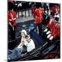 The Queen and Prince of Wales Drive Through Caernarvon After Investiture July 1969-null-Mounted Premium Photographic Print