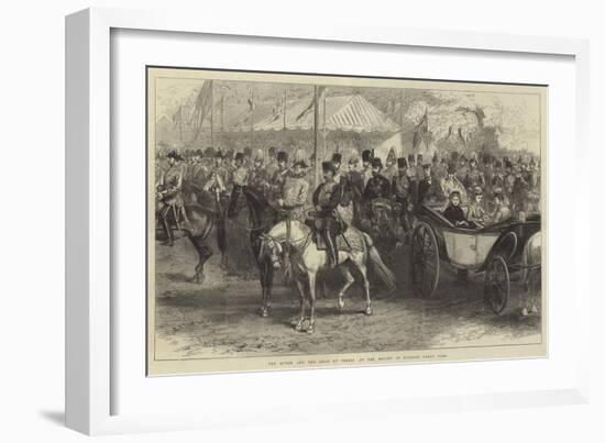 The Queen and the Shah of Persia at the Review in Windsor Great Park-null-Framed Giclee Print