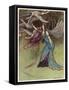The Queen and the Six Swans-Warwick Goble-Framed Stretched Canvas