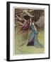 The Queen and the Six Swans-Warwick Goble-Framed Art Print