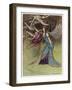 The Queen and the Six Swans-Warwick Goble-Framed Art Print