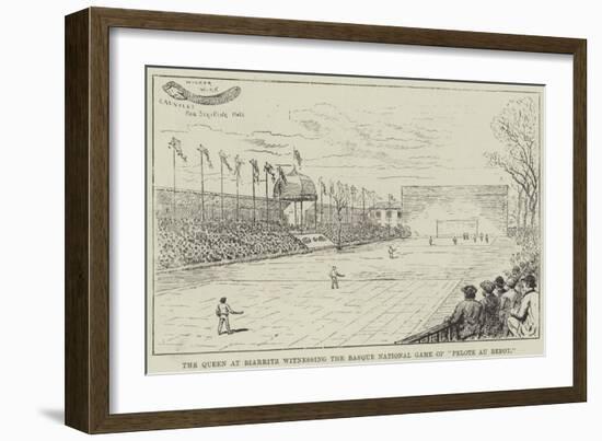 The Queen at Biarritz Witnessing the Basque National Game of Pelote Au Rebot-null-Framed Giclee Print