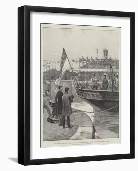 The Queen at Manchester, Her Majesty, in the Admiralty Yacht Enchantress, Opening the Ship Canal-William Heysham Overend-Framed Giclee Print