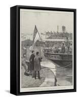 The Queen at Manchester, Her Majesty, in the Admiralty Yacht Enchantress, Opening the Ship Canal-William Heysham Overend-Framed Stretched Canvas