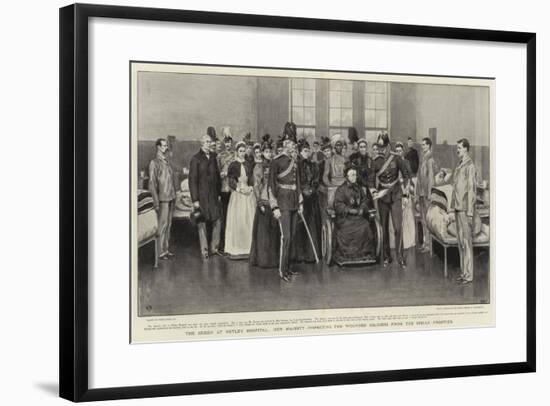 The Queen at Netley Hospital, Her Majesty Inspecting the Wounded Soldiers from the Indian Frontier-Frank Dadd-Framed Giclee Print