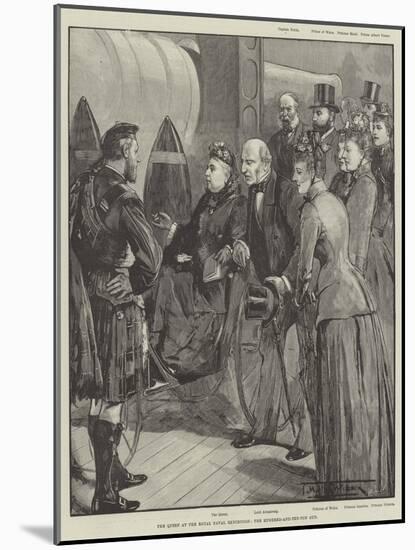 The Queen at the Royal Naval Exhibition, the Hundred-And-Ten-Ton Gun-Thomas Walter Wilson-Mounted Giclee Print
