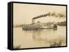 The Queen City Paddleboat on the Ohio River, America-null-Framed Stretched Canvas