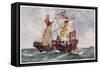 The "Queen" Defeats a Portuguese Ship Running Supplies to the French-Charles Dixon-Framed Stretched Canvas