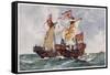 The "Queen" Defeats a Portuguese Ship Running Supplies to the French-Charles Dixon-Framed Stretched Canvas