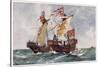 The "Queen" Defeats a Portuguese Ship Running Supplies to the French-Charles Dixon-Stretched Canvas