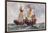 The "Queen" Defeats a Portuguese Ship Running Supplies to the French-Charles Dixon-Framed Art Print