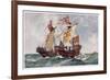 The "Queen" Defeats a Portuguese Ship Running Supplies to the French-Charles Dixon-Framed Premium Giclee Print