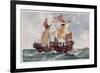 The "Queen" Defeats a Portuguese Ship Running Supplies to the French-Charles Dixon-Framed Premium Giclee Print