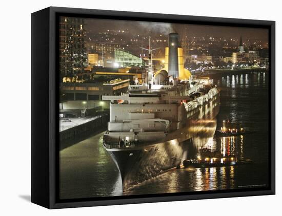 The Queen Elizabeth II Prepares to Dock at the Port of New Orleans, Mississippi River, c.2006-Alex Brandon-Framed Stretched Canvas