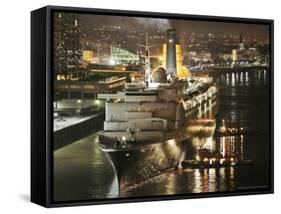 The Queen Elizabeth II Prepares to Dock at the Port of New Orleans, Mississippi River, c.2006-Alex Brandon-Framed Stretched Canvas