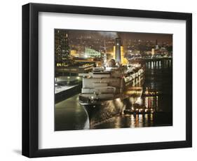 The Queen Elizabeth II Prepares to Dock at the Port of New Orleans, Mississippi River, c.2006-Alex Brandon-Framed Photographic Print