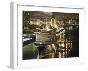 The Queen Elizabeth II Prepares to Dock at the Port of New Orleans, Mississippi River, c.2006-Alex Brandon-Framed Photographic Print