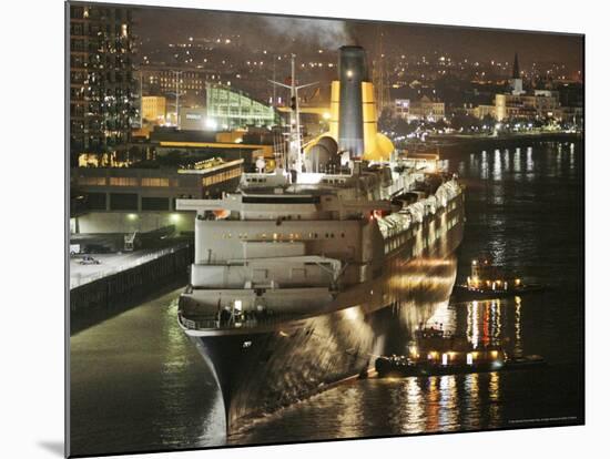 The Queen Elizabeth II Prepares to Dock at the Port of New Orleans, Mississippi River, c.2006-Alex Brandon-Mounted Photographic Print