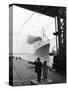 The Queen Elizabeth Sails from Southampton, 1968-null-Stretched Canvas