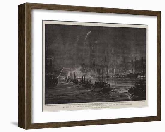 The Queen in Dublin, a Pretty Welcome by the Fleet in Kingstown Harbour-William Lionel Wyllie-Framed Giclee Print