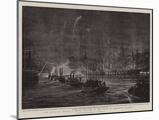 The Queen in Dublin, a Pretty Welcome by the Fleet in Kingstown Harbour-William Lionel Wyllie-Mounted Giclee Print
