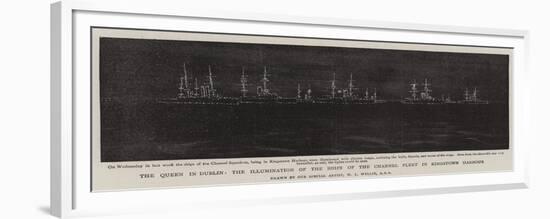 The Queen in Dublin, the Illumination of the Ships of the Channel Fleet in Kingstown Harbour-William Lionel Wyllie-Framed Giclee Print