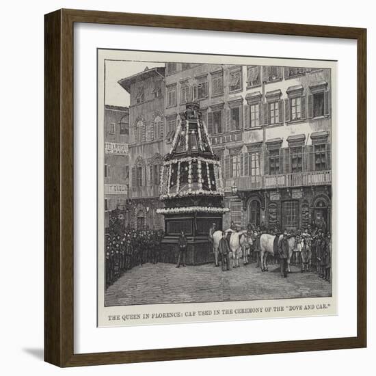 The Queen in Florence, Car Used in the Ceremony of the Dove and Car-null-Framed Premium Giclee Print