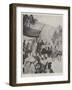 The Queen in the Riviera, Her Majesty Witnessing the Children's Battle of Flowers at Nice-null-Framed Giclee Print