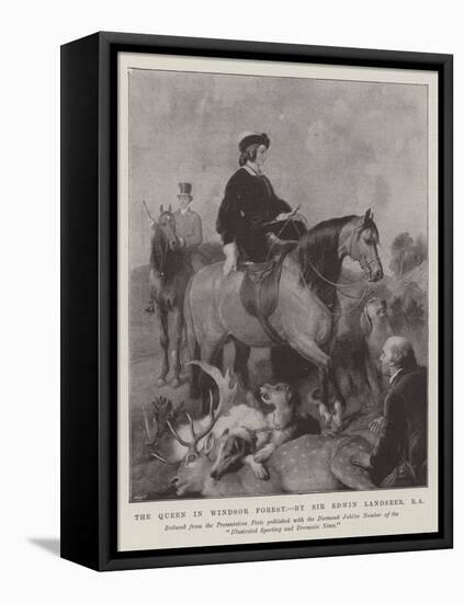 The Queen in Windsor Forest-Edwin Landseer-Framed Stretched Canvas