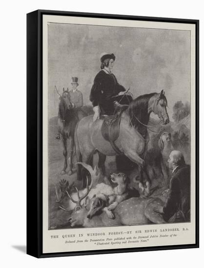 The Queen in Windsor Forest-Edwin Landseer-Framed Stretched Canvas