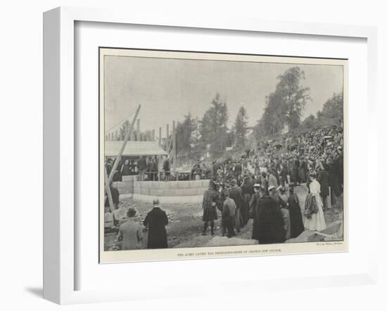 The Queen Laying the Foundation-Stone of Crathie New Church-null-Framed Giclee Print