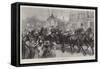 The Queen Leaving Buckingham Palace-William Heysham Overend-Framed Stretched Canvas