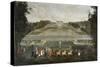 The Queen Marie Lescszinska Visiting Vaux Le Vicomte by Jean-Baptiste Martin-null-Stretched Canvas