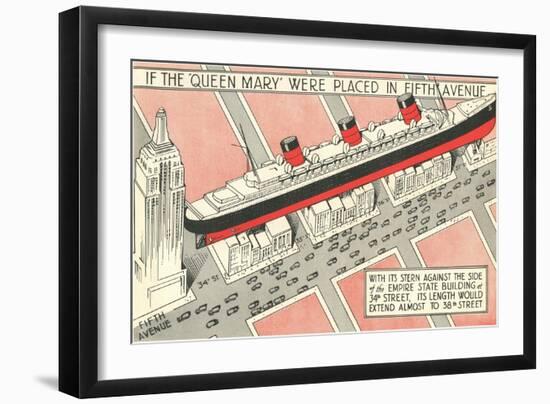 The Queen Mary on Fifth Avenue-null-Framed Art Print