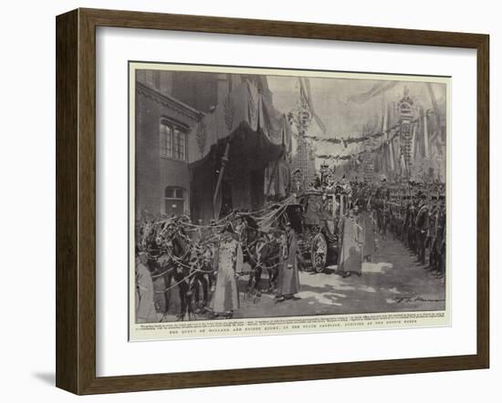 The Queen of Holland and Prince Henry, in the State Carriage, Arriving at the Groote Kerke-Frederic De Haenen-Framed Giclee Print