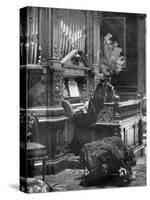 The Queen of Romania Playing the Organ, 1904-null-Stretched Canvas