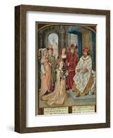 The Queen of Sheba before Solomon, Miniature from the Grimani Breviary, Manuscript, Italy-null-Framed Giclee Print