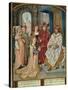 The Queen of Sheba before Solomon, Miniature from the Grimani Breviary, Manuscript, Italy-null-Stretched Canvas