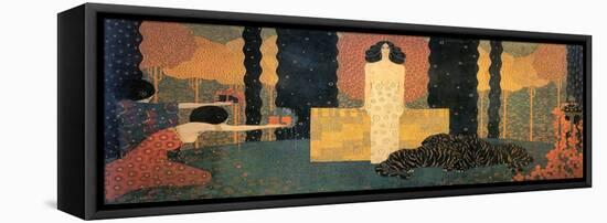 The Queen of Sheba Enthroned (La Regina Di Saba in Trono)-Vittorio Zecchin-Framed Stretched Canvas