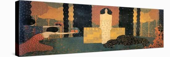 The Queen of Sheba Enthroned (La Regina Di Saba in Trono)-Vittorio Zecchin-Stretched Canvas