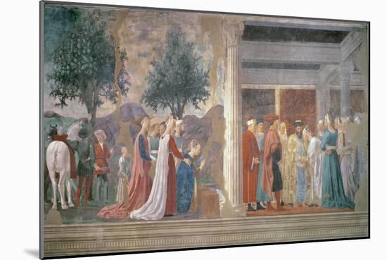 The Queen of Sheba Worshipping the Wood of the True Cross-Piero della Francesca-Mounted Giclee Print