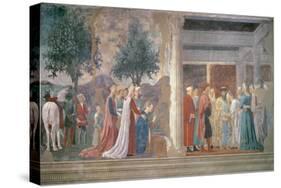 The Queen of Sheba Worshipping the Wood of the True Cross-Piero della Francesca-Stretched Canvas