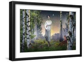 The Queen of the Forest (evening), 2021, (digital collage)-Trygve Skogrand-Framed Giclee Print